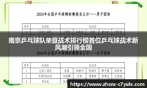 南京乒乓球队荣登战术排行榜首位乒乓球战术新风潮引领全国